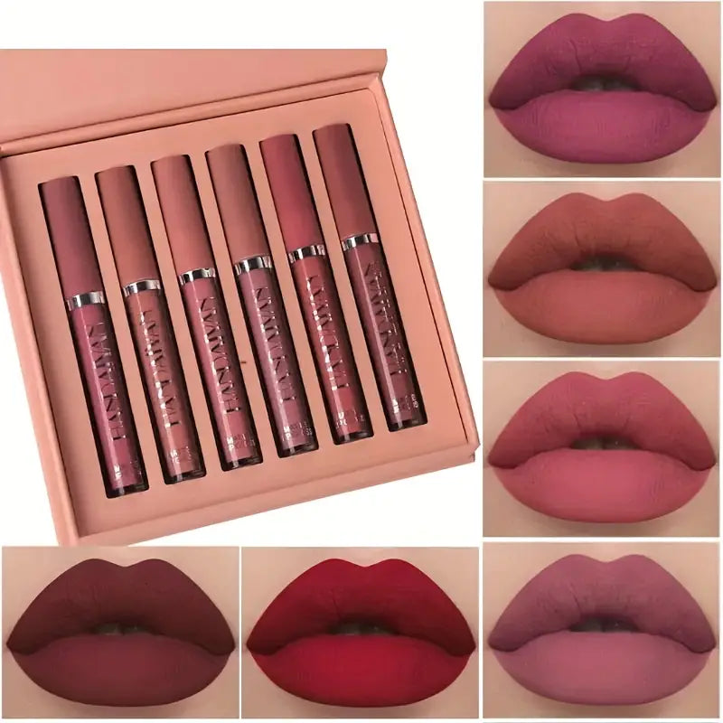 6-Piece Long-Lasting Waterproof matte Finish Lipsticks