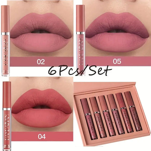 6-Piece Long-Lasting Waterproof matte Finish Lipsticks