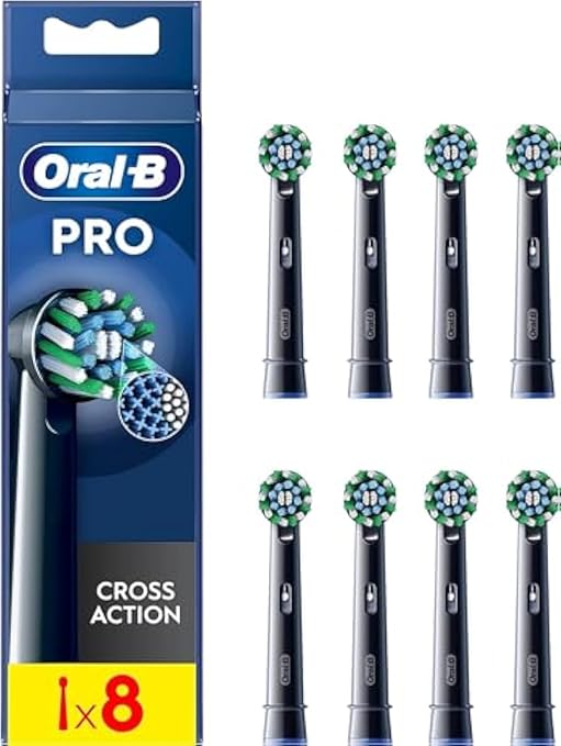 Oral-B Cross Action Nere – Confezione da 8 Testine